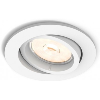 7,95 € Free Shipping | Recessed lighting Philips Enneper Round Shape 9×9 cm. Living room, bathroom and office. Classic Style. White Color
