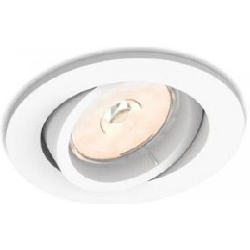 19,95 € Free Shipping | Recessed lighting Philips Enneper Round Shape 9×9 cm. Living room, bathroom and office. Classic Style. White Color