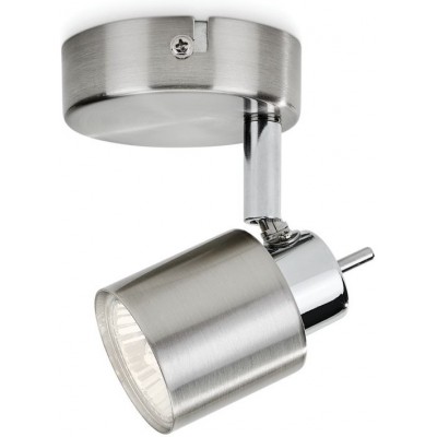 Indoor spotlight Philips Meranti Cylindrical Shape 16×10 cm. Lobby and showcase. Sophisticated Style. Plated chrome Color