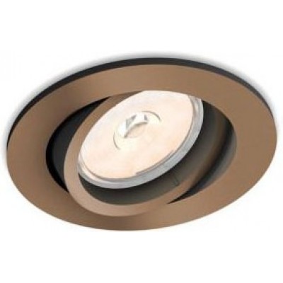 28,95 € Free Shipping | Recessed lighting Philips Donegal Round Shape 9×9 cm. Living room, bedroom and showcase. Sophisticated Style. Metal casting