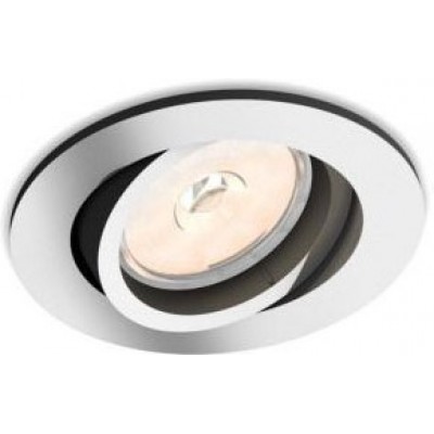 Recessed lighting Philips Donegal Round Shape 9×9 cm. Living room, bedroom and showcase. Sophisticated Style. Plated chrome Color