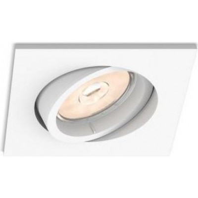 22,95 € Free Shipping | Recessed lighting Philips Donegal Square Shape 9×9 cm. Living room, bedroom and lobby. Sophisticated Style. White Color