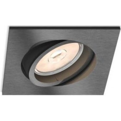 Recessed lighting Philips Donegal Square Shape 9×9 cm. Living room, bedroom and lobby. Sophisticated Style. Gray Color