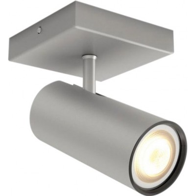 Indoor spotlight Philips Buratto 5W Cylindrical Shape 14×11 cm. Wireless switch included. Smart control with Hue Bridge Lobby and store. Modern Style. Aluminum