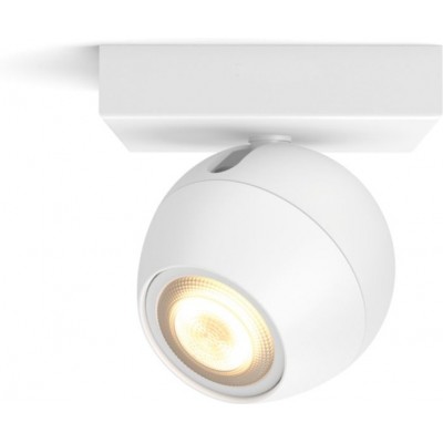Indoor spotlight Philips Buckram 5W Spherical Shape 10×10 cm. Extendable individual spotlight. Includes LED bulb. Bluetooth Control with Smartphone App or Voice Lobby and showcase. Modern Style
