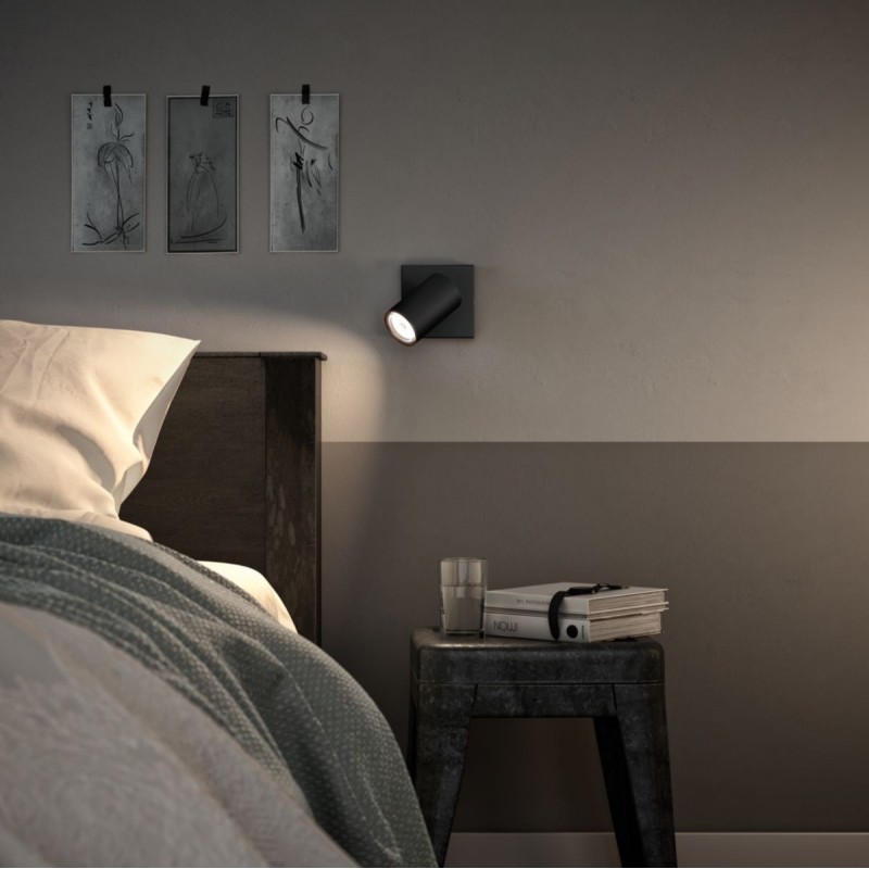 23,95 € Free Shipping | Indoor spotlight Philips Kosipo 13×10 cm. Compact focus. Adjustable projector Living room. Black Color