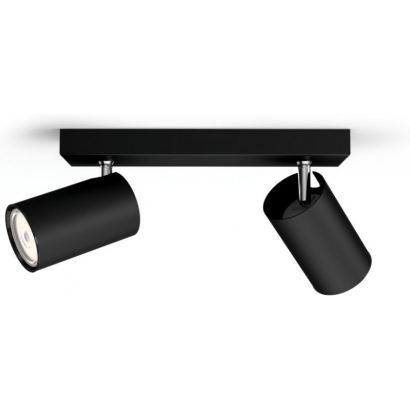 39,95 € Free Shipping | Indoor spotlight Philips Kosipo Extended Shape 24×12 cm. Compact focus. Adjustable projector Living room, bedroom and lobby. Modern Style. Black Color