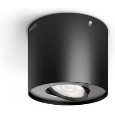 Indoor spotlight Philips Phase 4.5W Cylindrical Shape 10×10 cm. Individual focus. Dimmable Living room and showcase. Modern Style