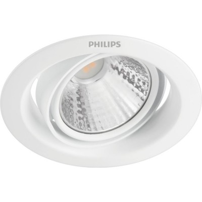 10,95 € Free Shipping | Recessed lighting Philips Pomeron 3W Round Shape Ø 11 cm. Downlight Living room, lobby and store. Modern Style. White Color