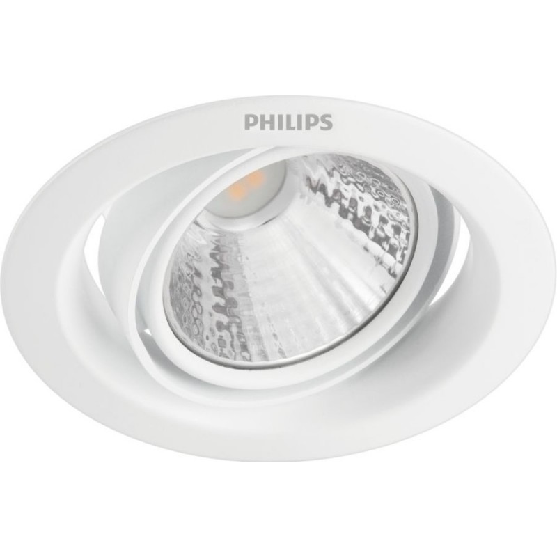 10,95 € Envío gratis | Iluminación empotrable Philips Pomeron 3W Forma Redonda Ø 11 cm. Foco downlight Salón, vestíbulo y tienda. Estilo moderno. Color blanco