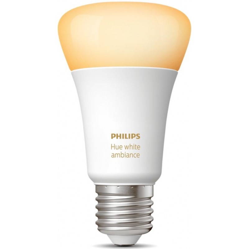 27,95 € Free Shipping | Remote control LED bulb Philips Hue White Ambiance 8.5W E27 LED Ø 6 cm. Bluetooth Control with Smartphone App or Voice