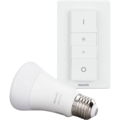 Lâmpada LED controle remoto Philips Hue White Ambiance 8.5W E27 LED Ø 6 cm. Kit de iluminação. Controle inteligente com Hue Bridge
