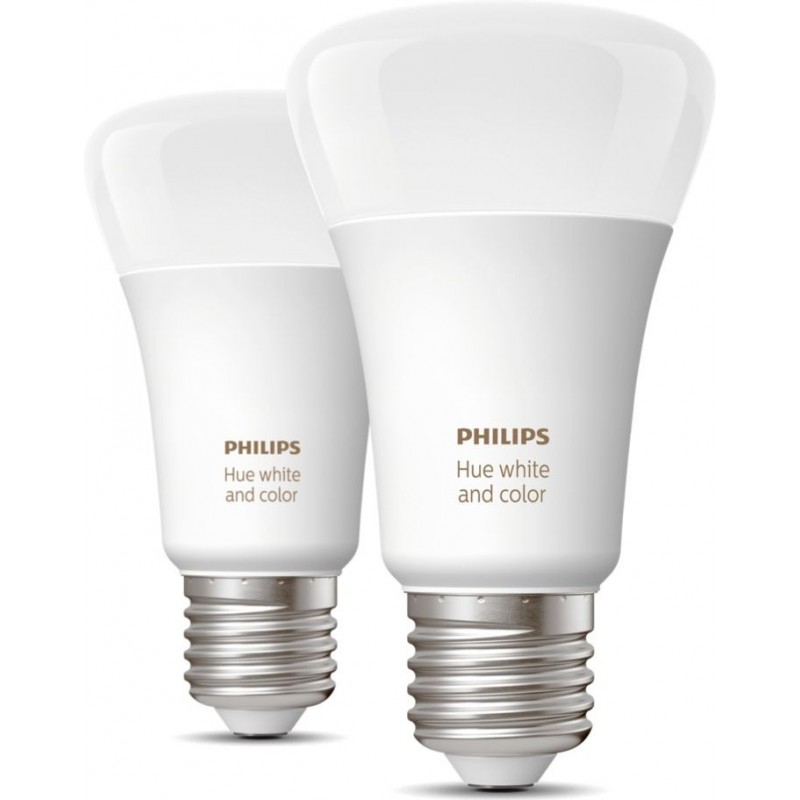 79,95 € Free Shipping | Remote control LED bulb Philips Hue White & Color Ambiance 18W E27 LED Ø 6 cm. Integrated White / Multicolor LED. Bluetooth Control with Smartphone App or Voice