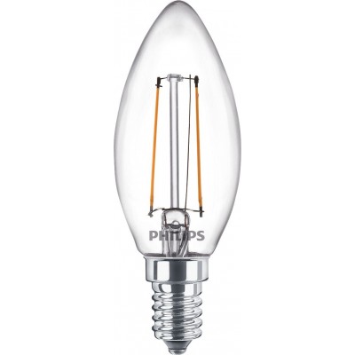 Bombilla LED Philips LED Classic 2.3W E14 LED 4000K Luz neutra. 10×5 cm. Luminaria de Vela LED Estilo vintage