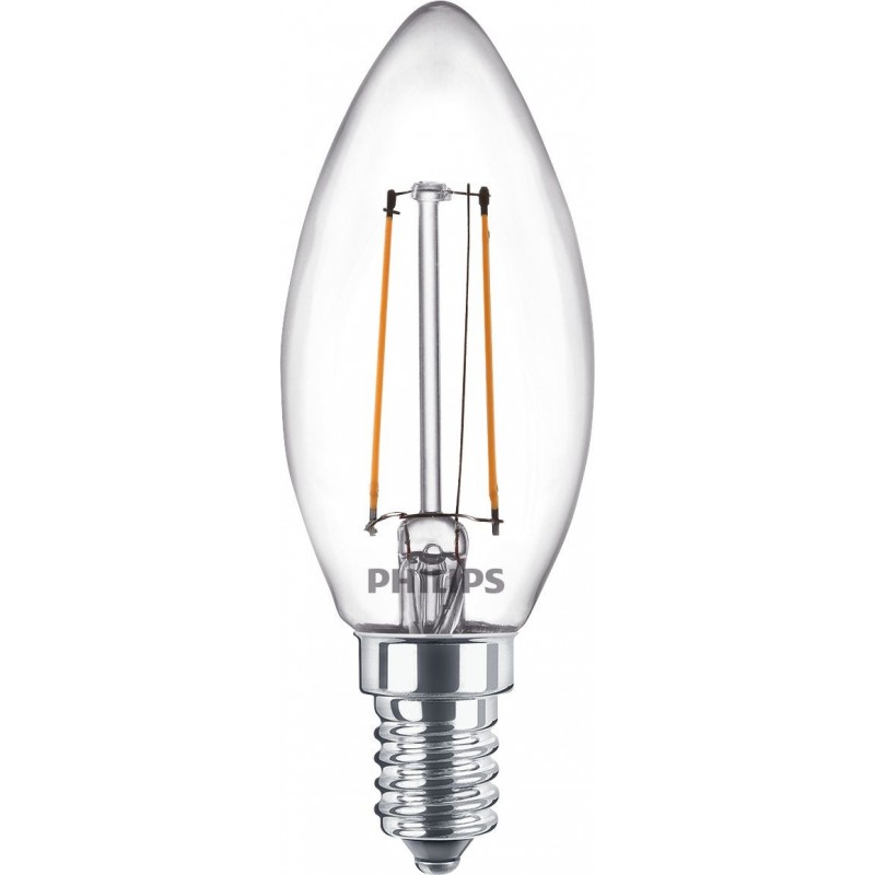 3,95 € Free Shipping | LED light bulb Philips LED Classic 2.3W E14 LED 4000K Neutral light. 10×5 cm. LED Candle Light Vintage Style