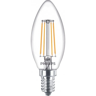 Bombilla LED Philips LED Classic 4.5W E14 LED 4000K Luz neutra. 10×5 cm. Luminaria de Vela LED Estilo vintage