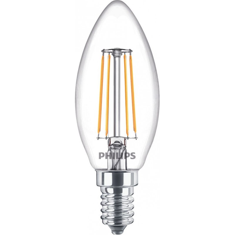 4,95 € Free Shipping | LED light bulb Philips LED Classic 4.5W E14 LED 4000K Neutral light. 10×5 cm. LED Candle Light Vintage Style