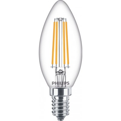 Bombilla LED Philips LED Classic 6.5W E14 LED 2700K Luz muy cálida. 10×5 cm. Luminaria de Vela LED Estilo vintage
