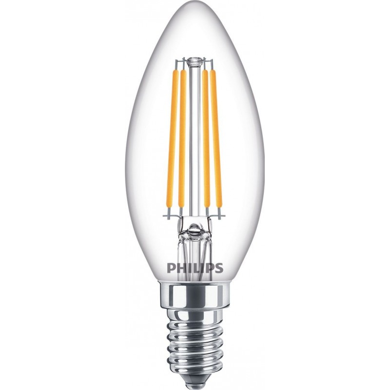 5,95 € Free Shipping | LED light bulb Philips LED Classic 6.5W E14 LED 2700K Very warm light. 10×5 cm. LED Candle Light Vintage Style