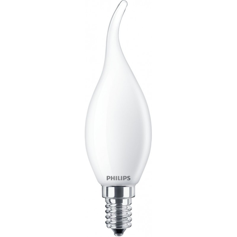3,95 € Envío gratis | Bombilla LED Philips LED Classic 2.3W E14 LED 2700K Luz muy cálida. 12×5 cm. Luminaria de Vela LED Estilo clásico