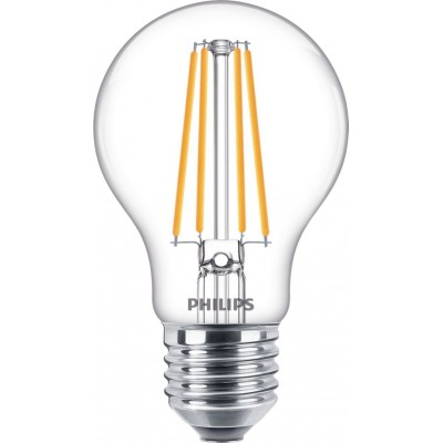 5,95 € Envío gratis | Bombilla LED Philips LED Classic 8.5W E27 LED 2700K Luz muy cálida. 10×7 cm