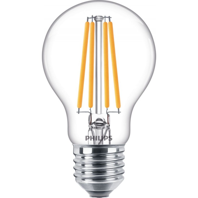 7,95 € Бесплатная доставка | Светодиодная лампа Philips LED Classic 10.5W E27 LED 2700K Очень теплый свет. 10×7 cm