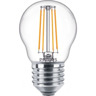 4,95 € Envio grátis | Lâmpada LED Philips LED Classic 4.5W E27 LED 4000K Luz neutra. 8×5 cm. Luz de vela led Estilo projeto