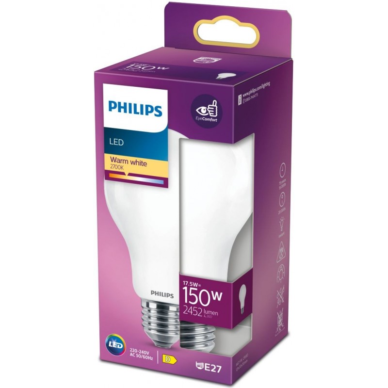 13,95 € Free Shipping | LED light bulb Philips LED Classic 17.5W E27 LED 2700K Very warm light. 12×8 cm