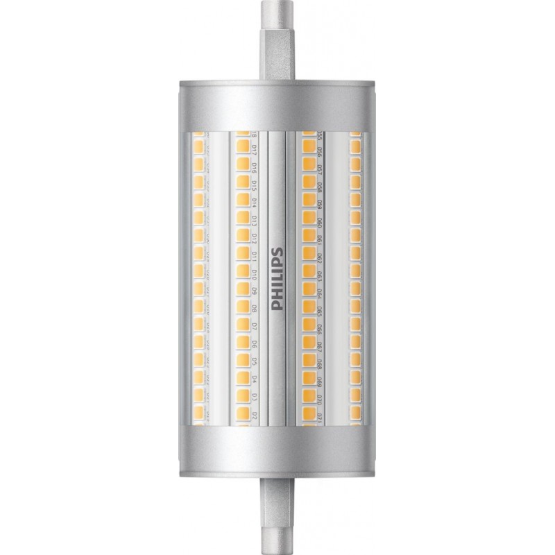 29,95 € Kostenloser Versand | LED-Glühbirne Philips R7s 17.5W LED 3000K Warmes Licht. 12×4 cm. Dimmbar Weiß Farbe