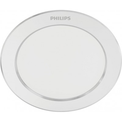 Recessed lighting Philips Diamond Cut 5W Round Shape Ø 10 cm. Downlight Kitchen, bathroom and hall. Classic Style. White Color