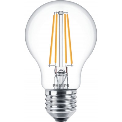 4,95 € Envio grátis | Lâmpada LED Philips LED Classic 7W E27 LED 2700K Luz muito quente. 11×7 cm