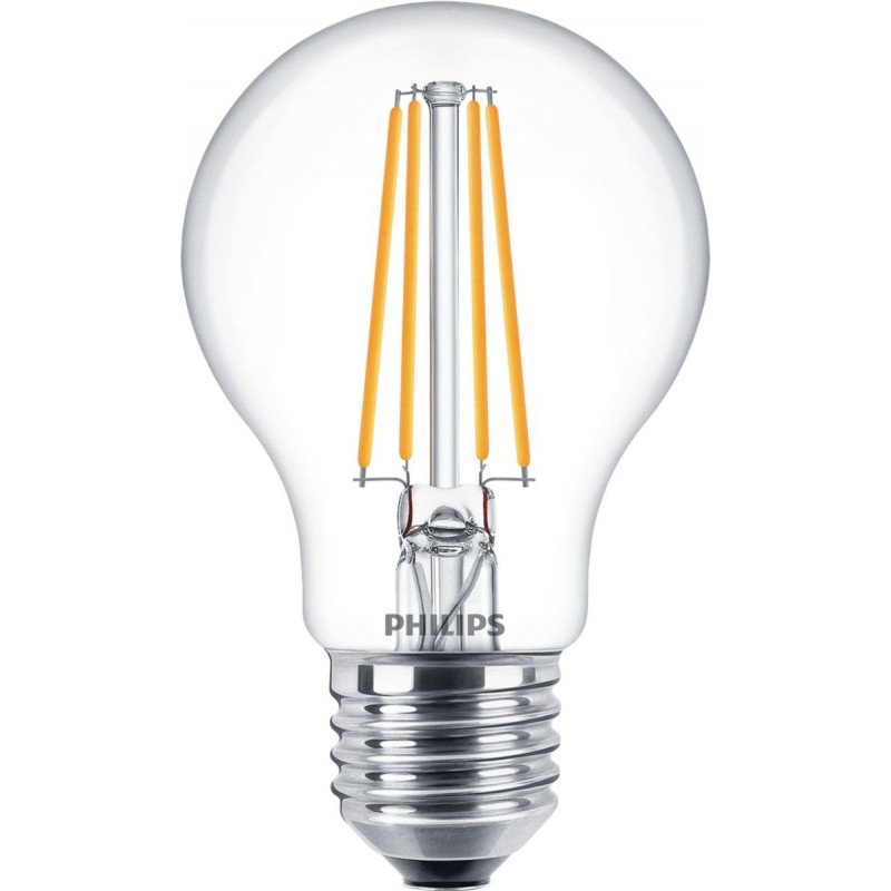 4,95 € Envío gratis | Bombilla LED Philips LED Classic 7W E27 LED 2700K Luz muy cálida. 11×7 cm