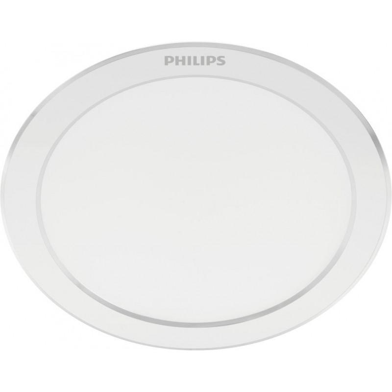 11,95 € Free Shipping | Recessed lighting Philips Diamond Cut 13W Round Shape Ø 14 cm. Downlight Kitchen, bathroom and stairs. Classic Style. White Color