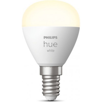 Fernbedienung LED-Lampe Philips Hue White 5.5W E14 LED P45 2700K Sehr warmes Licht. Sphärisch Gestalten Ø 4 cm. Bluetooth-Steuerung mit Smartphone-App oder Stimme