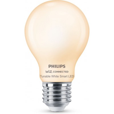 Ampoule LED Philips Smart LED Wi-Fi 7W 11×7 cm. Wi-Fi + Bluetooth. Contrôle avec WiZ ou application vocale PMMA et Polycarbonate