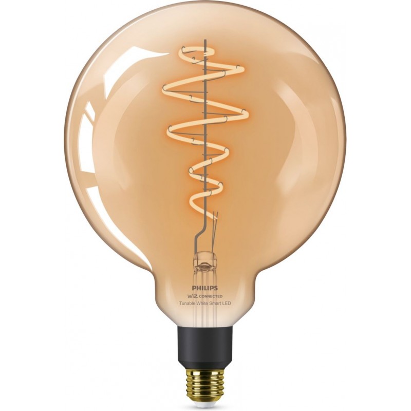 53,95 € Free Shipping | LED light bulb Philips Smart LED Wi-Fi 6W 29×23 cm. Amber filament. Wi-Fi + Bluetooth. Control with WiZ or Voice app Vintage Style. Crystal