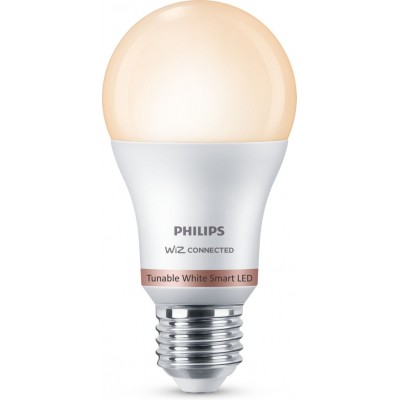 15,95 € Envío gratis | Bombilla LED Philips Smart LED Wi-Fi 8W 12×7 cm. Wi-Fi + Bluetooth. Control con aplicación WiZ o Voz PMMA y Policarbonato