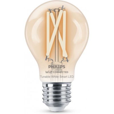 29,95 € Free Shipping | LED light bulb Philips Smart LED Wi-Fi 7W 11×7 cm. Transparent filament. Wi-Fi + Bluetooth. Control with WiZ or Voice app Vintage Style. Crystal