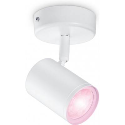 室内射灯 WiZ Luminaria WiZ 4.8W 圆柱型 形状 12×11 cm. 可调节的。集成白色/多色 LED。 Wi-Fi + 蓝牙控制 客厅 和 卧室. 现代的 风格. 金属. 白色的 颜色