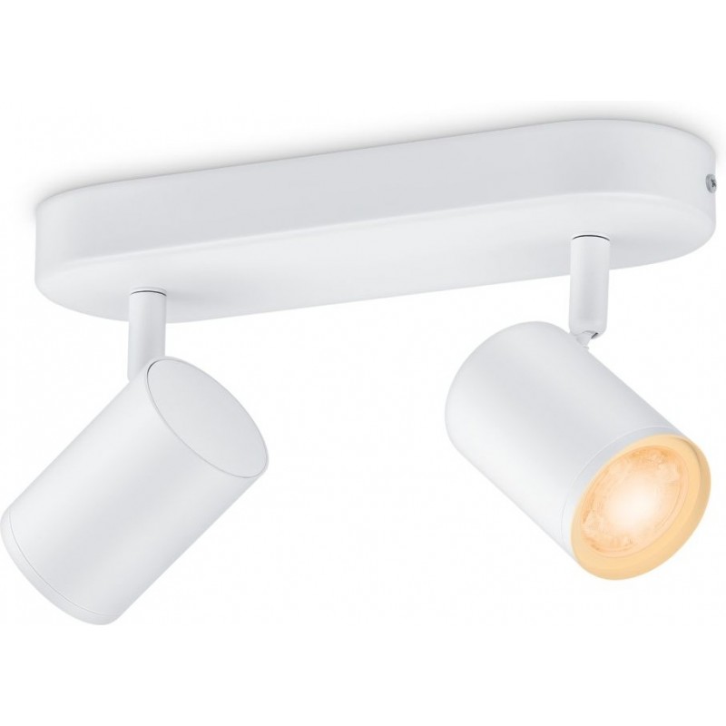 82,95 € Free Shipping | Indoor spotlight WiZ Luminaria WiZ 9.5W Extended Shape 25×12 cm. Adjustable. Integrated White / Multicolor LED. Wi-Fi + Bluetooth control Living room and bedroom. Modern Style. Metal casting. White Color