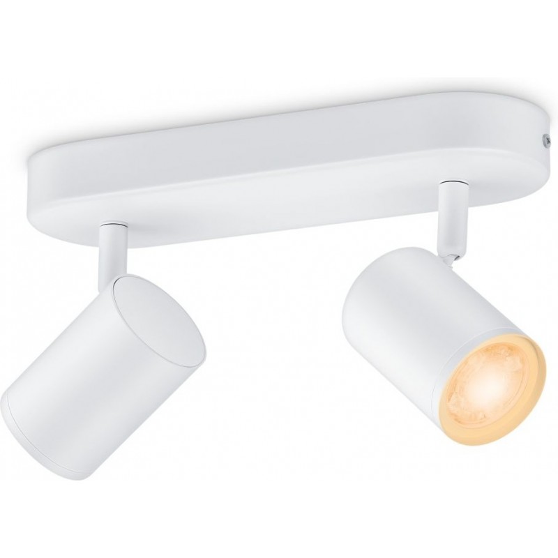 82,95 € Envio grátis | Refletor interno WiZ Luminaria WiZ 9.5W 25×12 cm. Ajustável. LED branco / multicolor integrado. Controle de Wi-Fi + Bluetooth Metais. Cor branco