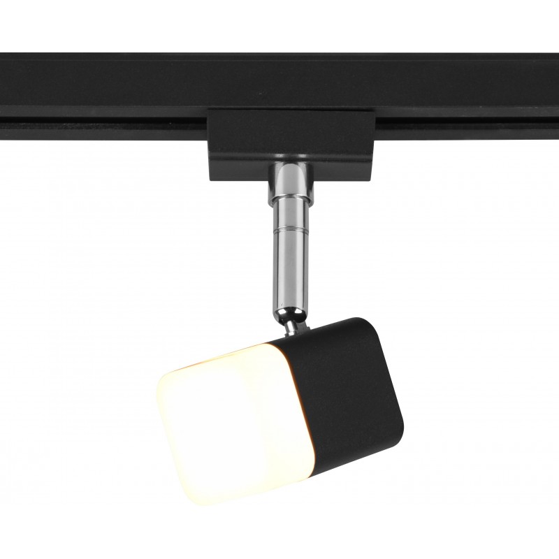 39,95 € Free Shipping | Indoor spotlight Trio DUOline 3.5W 3000K Warm light. 14×9 cm. Spotlight for installation on rails. Integrated LED. Ceiling and wall mounting Living room and bedroom. Modern Style. Metal casting. Black Color