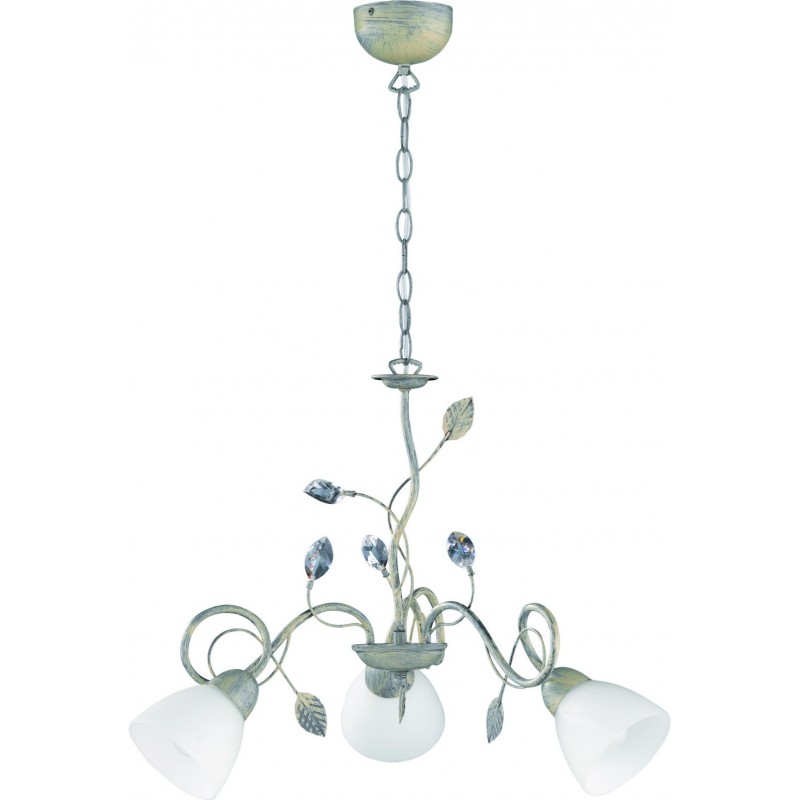 42,95 € Free Shipping | Chandelier Trio Traditio Ø 70 cm. Living room and bedroom. Rustic Style. Metal casting. Gray Color