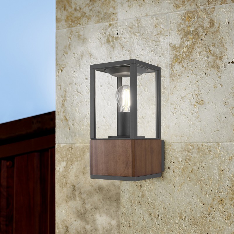 109,95 € Free Shipping | Outdoor wall light Trio Garonne 30×14 cm. Terrace and garden. Modern Style. Wood. Brown Color
