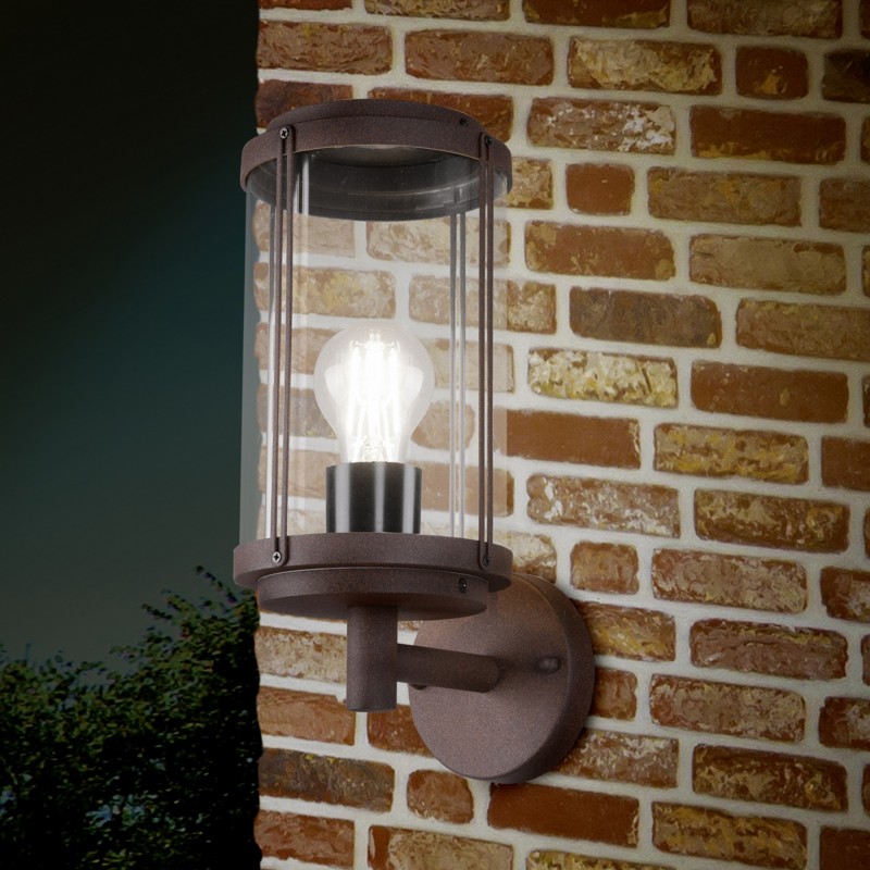 49,95 € Free Shipping | Outdoor wall light Trio Tanaro 33×15 cm. Terrace and garden. Vintage Style. Cast aluminum. Oxide Color