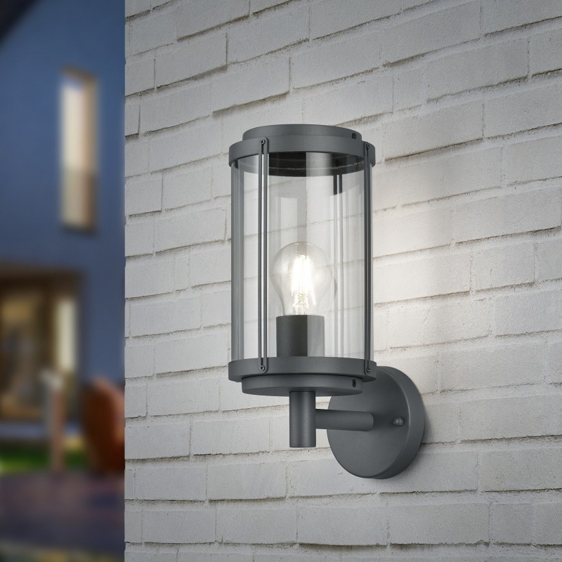 49,95 € Free Shipping | Outdoor wall light Trio Tanaro 33×15 cm. Terrace and garden. Vintage Style. Cast aluminum. Anthracite Color