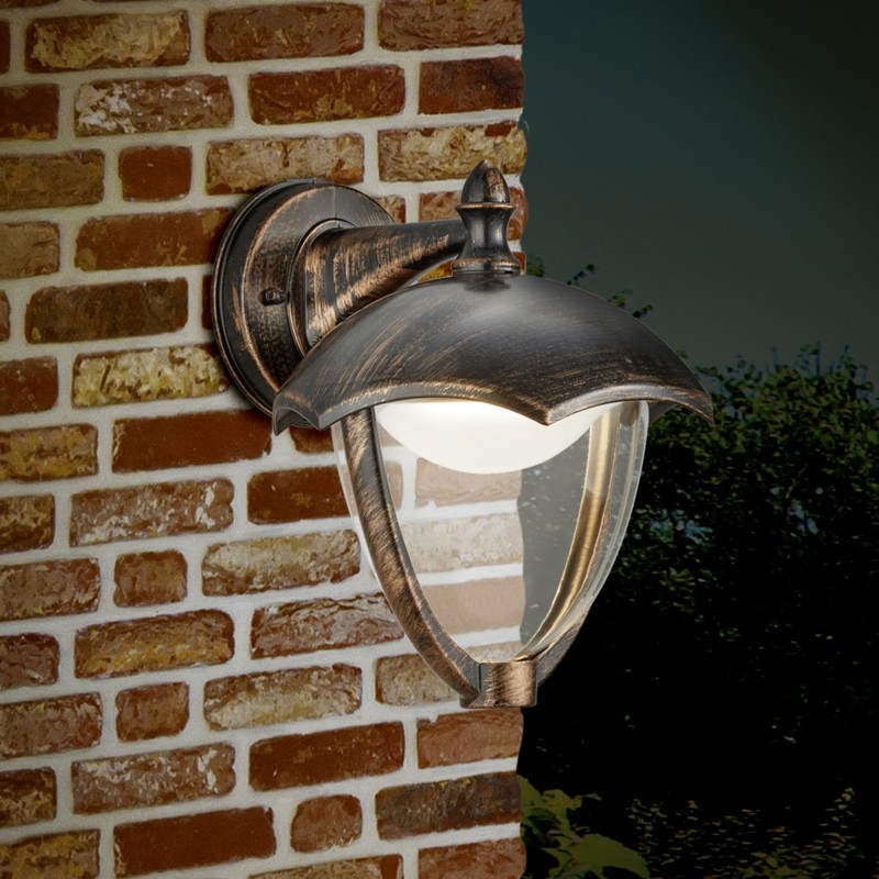 29,95 € Free Shipping | Outdoor wall light Trio Gracht 6W 3000K Warm light. 24×20 cm. Integrated LED Terrace and garden. Classic Style. Cast aluminum. Oxide Color