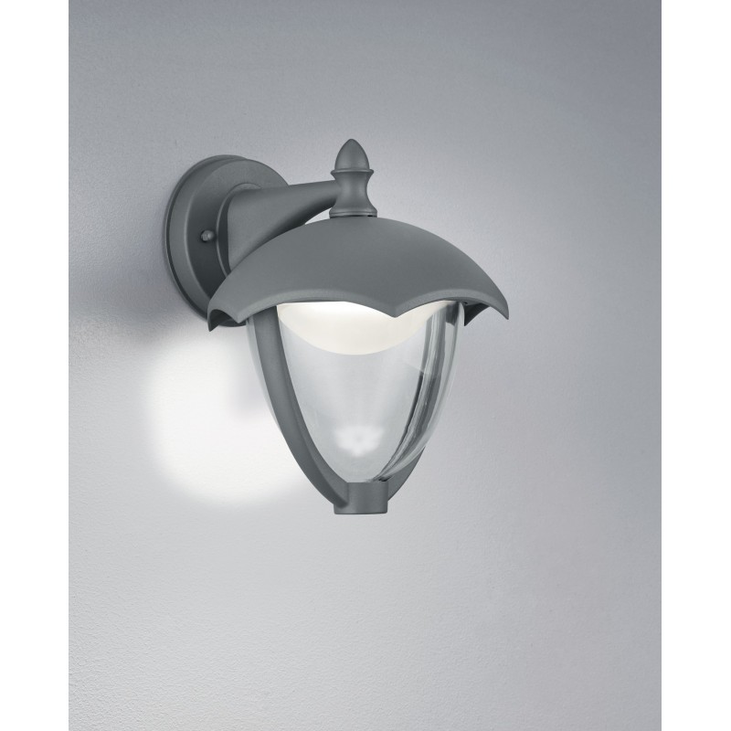 31,95 € Free Shipping | Outdoor wall light Trio Gracht 6W 3000K Warm light. 24×20 cm. Integrated LED Terrace and garden. Classic Style. Cast aluminum. Anthracite Color