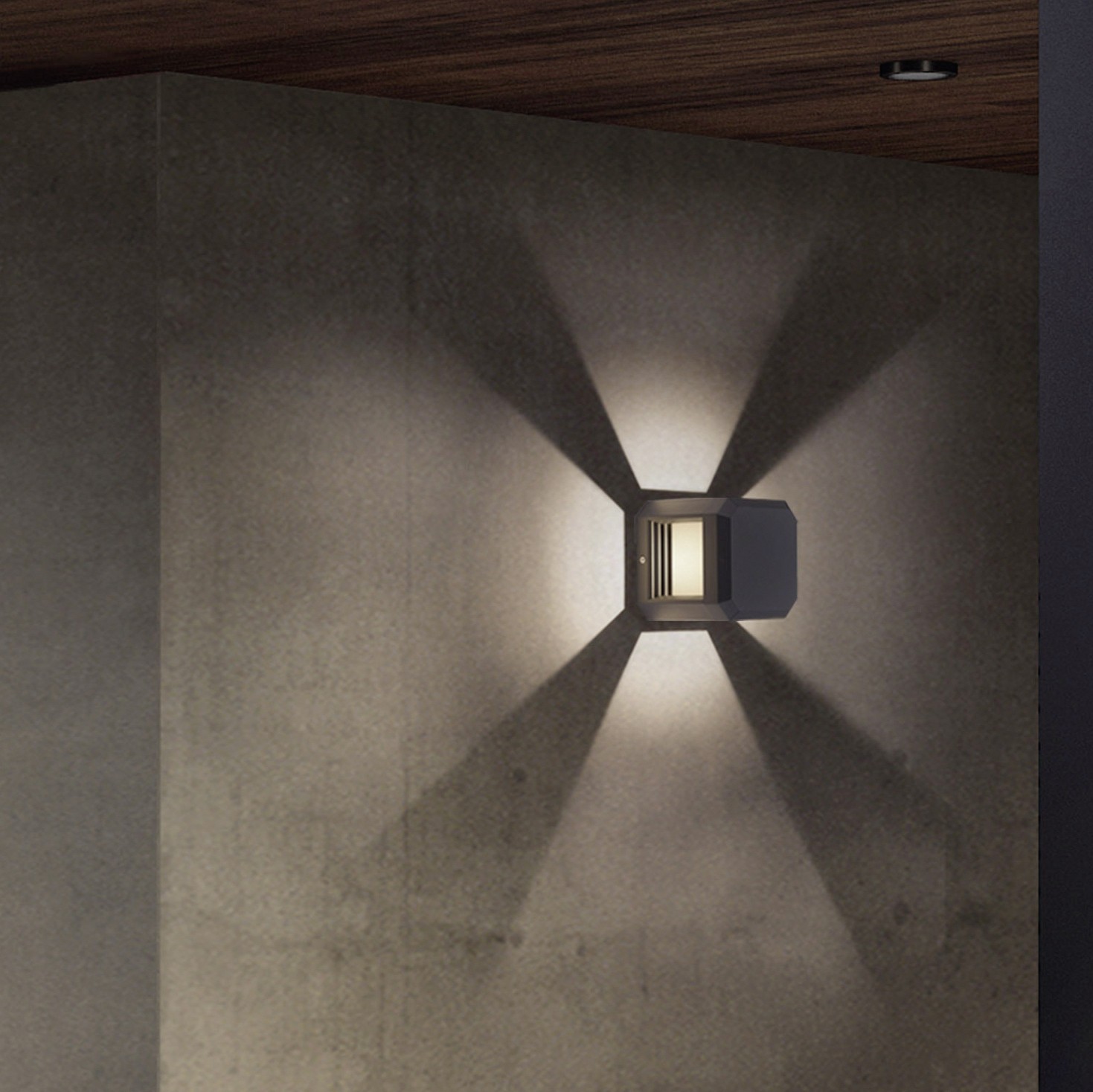 92,95 € Free Shipping | Outdoor wall light Trio Logone 11W 3000K Warm light. 15×15 cm. Integrated LED Cast aluminum. Anthracite Color