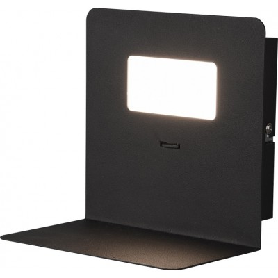 Aplique de pared interior Trio Aloft 3W 3000K Luz cálida. 16×16 cm. LED integrado Salón y dormitorio. Estilo moderno. Metal. Color negro